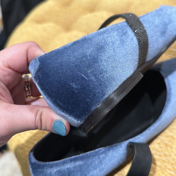 Brunello Cucinelli Blue Velvet Flats - Size 38 (US size 8) - Picture 9 of 12